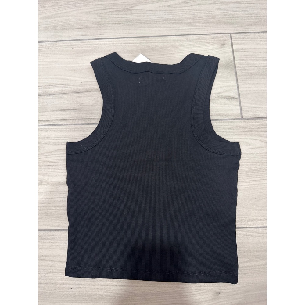 Madewell Brightside Tank Top Black Ribbed Crew Neck Sleeveless XXS NWT - Picture 5 of 5
